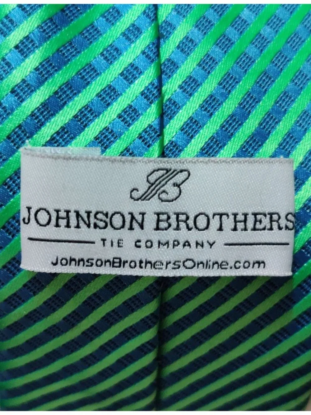 Johnson Brothers Kids Zipper Necktie Blue Green Stripe Pre Tied Adjustable